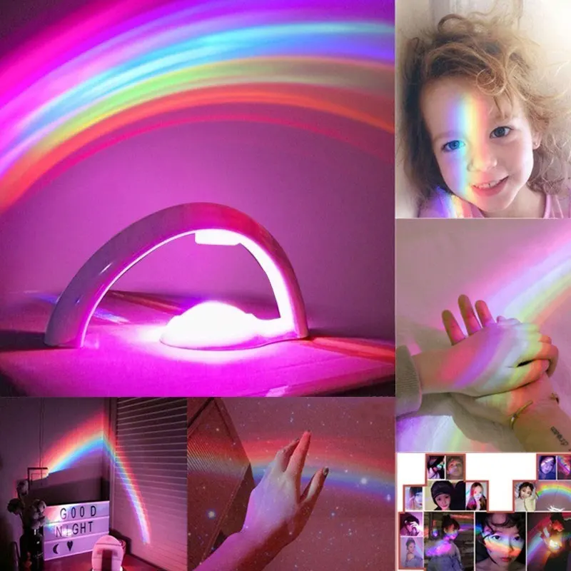 Цветной Радужный светодиодный ночник романтическое небо проектор лампа