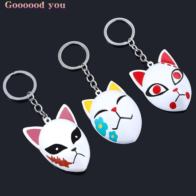 

Anime Keychain Demon Slayer Key Chain Accessories Rabbit Fox Mask Backpack Pendants For Cosplayer Fans Gift Wholesale