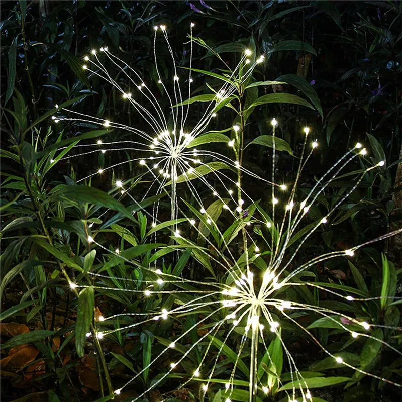 ZANCAKA 120Leds Solar Energy Ground Inserted Dandelion Lamp Firework Garden Plant Path Waterproof Light For Outdoor Decor | Лампы и