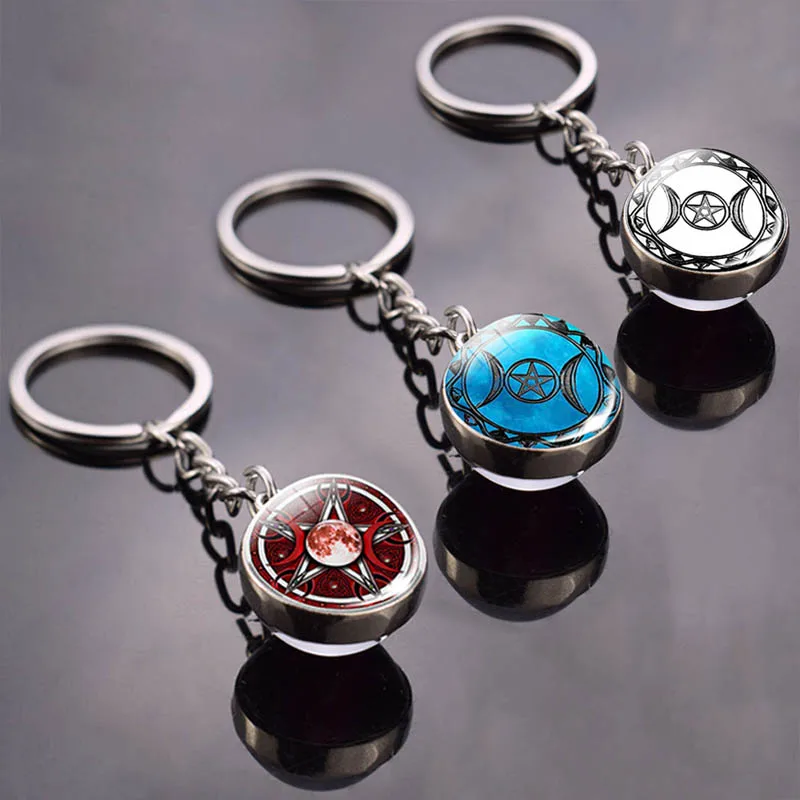 Триединая Луна брелок с пентаграммой знак богини ювелирных изделий Magic для привлекательных готическое