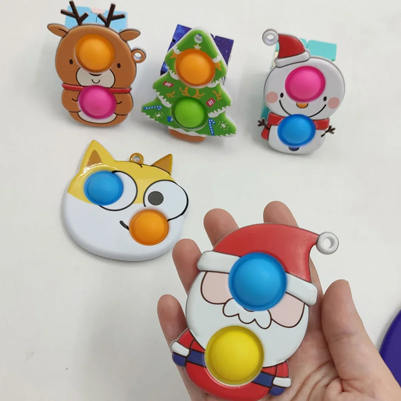 

Fidget Toys Sensory Bubble Toys Simple Dimple Antistress Cute Christmas Tree Bubble Push Antistress for Hands Squezze Kids Toys