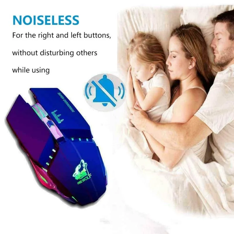 

1600 DPI Wireless Gaming Mouse Mute 2.4G Wireless Rechargeable Mouse Luminous LED Backlit Optical Computer Mouse For PC Laptop