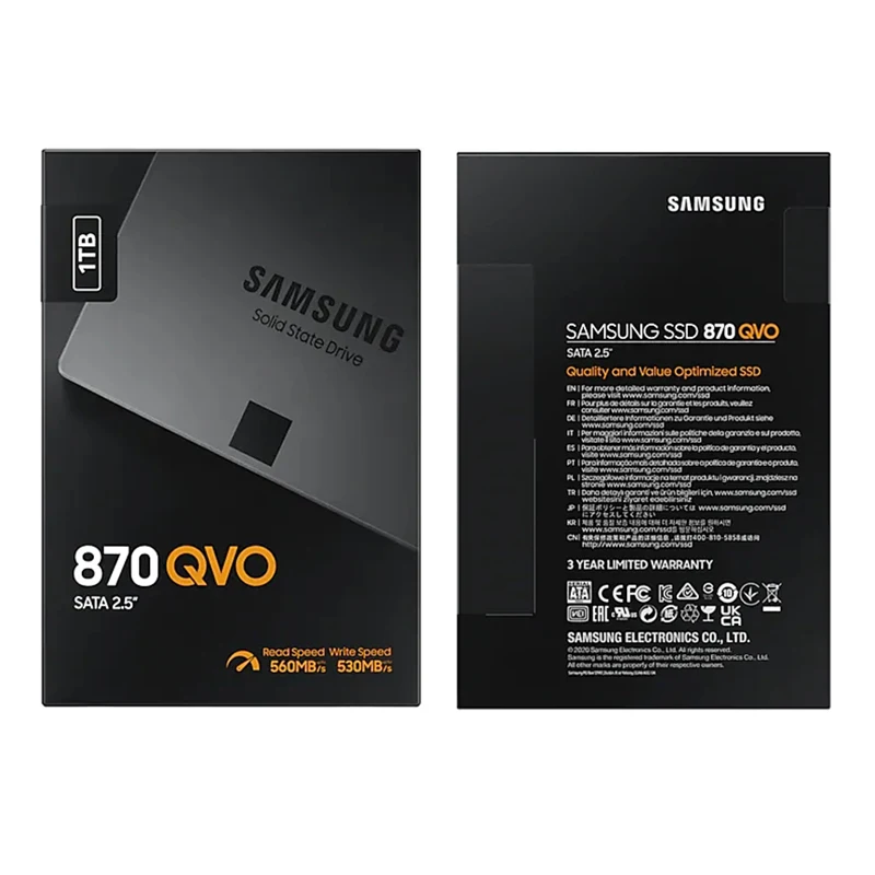 Новый Samsung 870 QVO SATA III 2 5 дюймов SSD от 1 до 4 к HDD MLC встроенный SATA3 диск для полу-зарядки