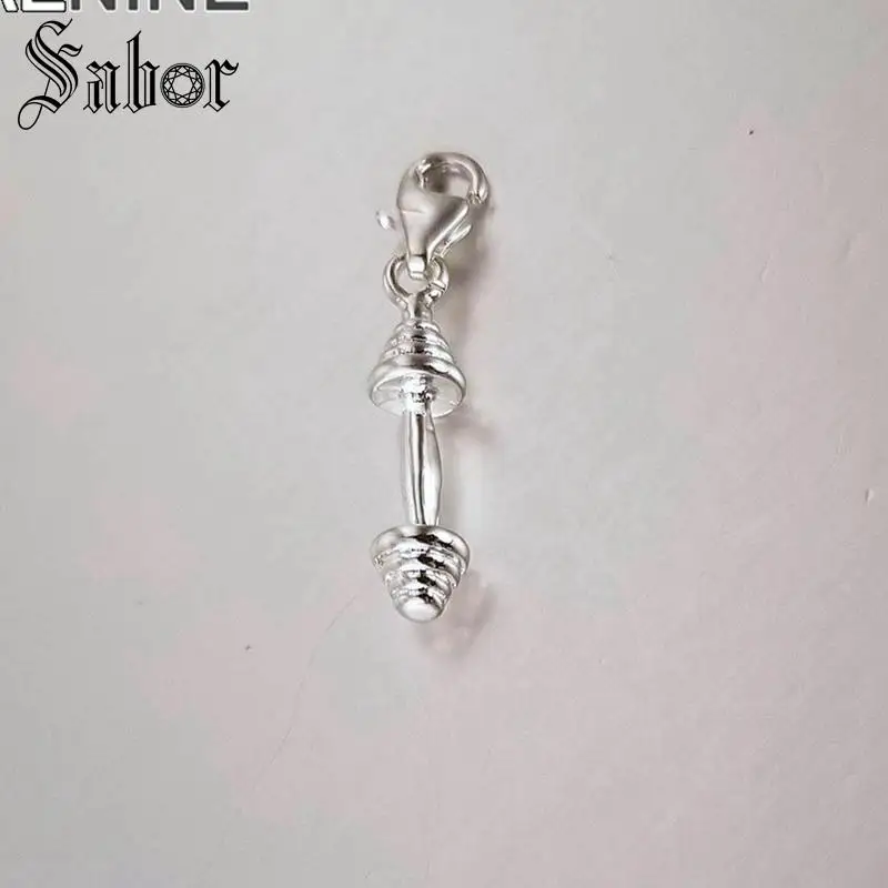 Модные Серебряный цвет фитнес гантели Diy Подвески подходят браслеты и ожерелья