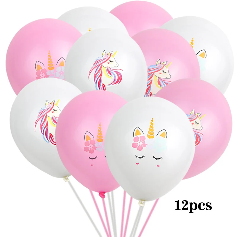 10pcs ballon-11 9 Комплект украшений для вечеринки в виде единорога, тарелки, салфетки для стаканчиков, покрытие для стола, для дня рождения, свадьбы - Цвет: 10pcs ballon-11 9