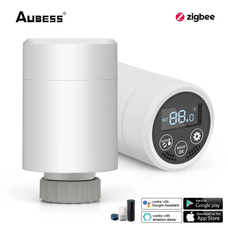 

Aubess Tuya ZigBee Smart Radiator Actuator Valve Smart Programmable Thermostat Temperature Heater Voice Control Support Alexa