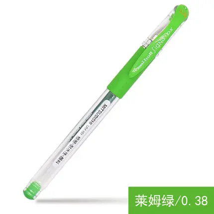 Lyme Green 12 шт./партия шариковая ручка на водной основе UNI UM-151 0,38 мм цветная гелевая ручка двойная шариковая ручка головка для письма гладкая многоцветная - Цвет: Lyme Green