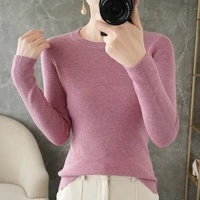 spring and autumn new women solid o neck cashmere knitted inner sweaters autumn ladies fashion bottoming sweater
