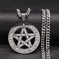 crystal stainless steel virgin divination letter necklace witchcraft astrology pentagram necklaces jewelry collier n2253s03