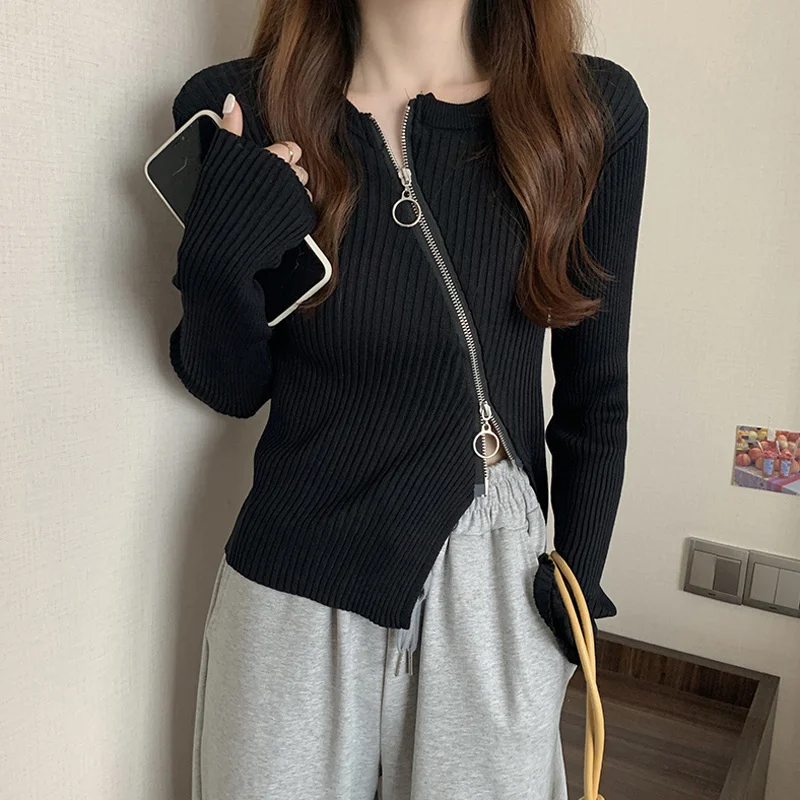 

Свитер женский осенний трикотажный, теплый, однотонный