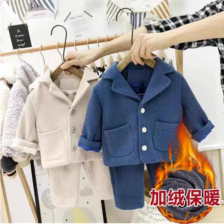 

Children's Autumn and Winter Baby Clothing Sets 2019 Children's Clothing Korean Baby Corduroy Jacket+pants Handsome Baby Suits