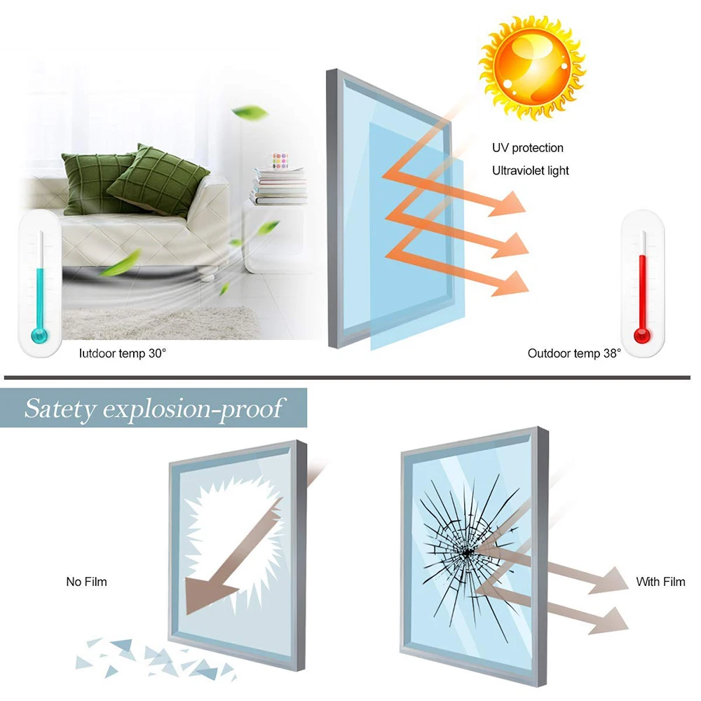 Rainbow Solar Film with Privacy Protection Light Blocking Heat Insulation Window Anti Uv Opaque Tint Stickers | Дом и сад