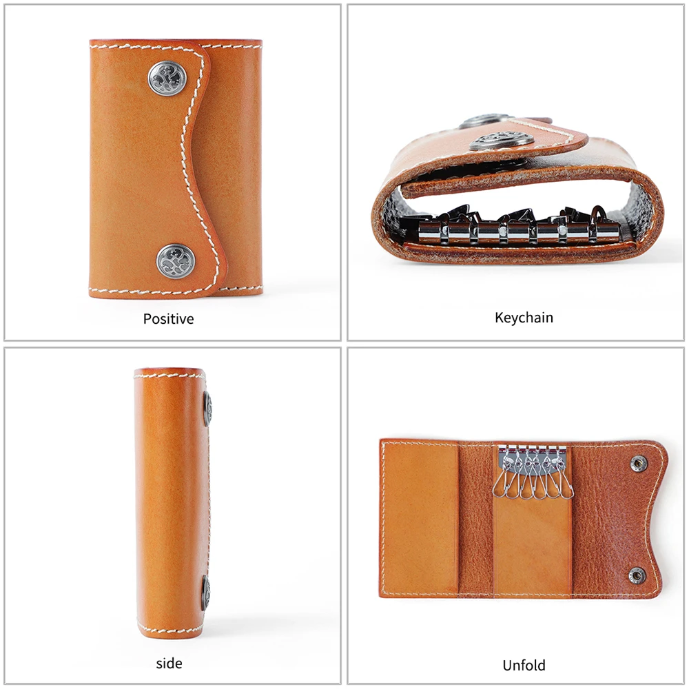 Кожаный чехол JOGUJOS с пряжкой для ключей сумка из натуральной кожи держатель