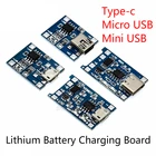 Зарядная плата для литиевой батареи, зарядный Модуль 5 в 1 а с защитой типа cMicroMini USB, регулируемый ток, чип для зрелой зарядки