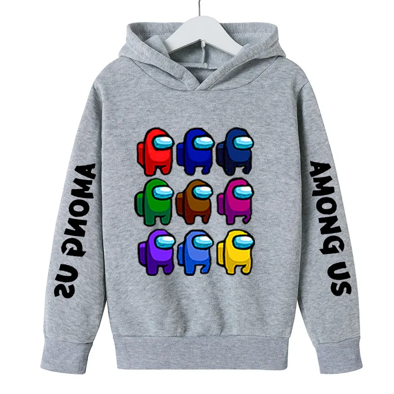 

Hot Sell Print Among Us Hoodies Kids Impostor Graphic Sweatshirt Long Sleeve Cartoon Games Baby Boys Clothes Children Streetwear