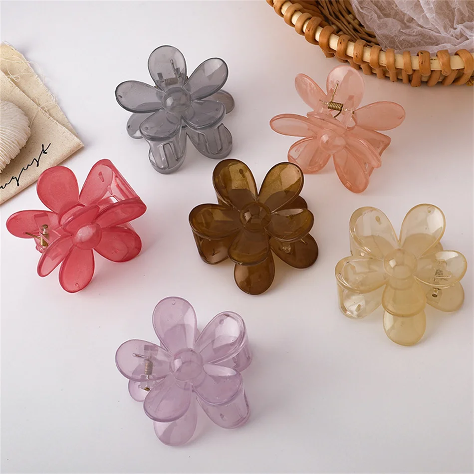 

Sweet Flower Shape Hair Clips for Women Girls Hair Claw Chic Barrettes Claw Crab Hairpins Styling Bohemia Hair Accessories Gifts