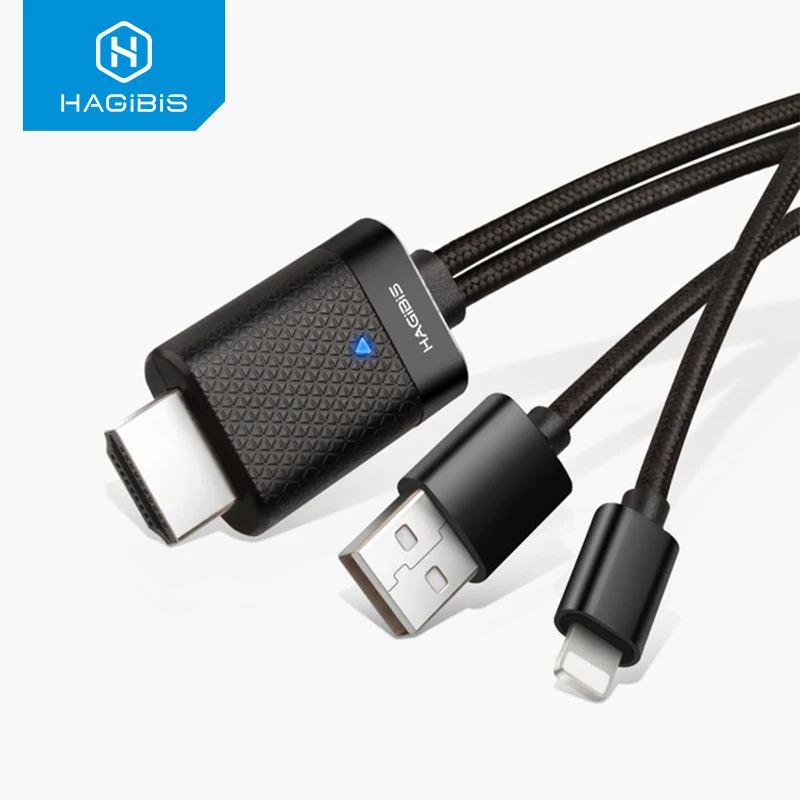 Кабель hagios HDMI 1080P HD tv цифровой av-адаптер Кабель HDMI HD качество usb зарядка для IPhone 7 5S 8 Plus X iOS 9,0 или выше