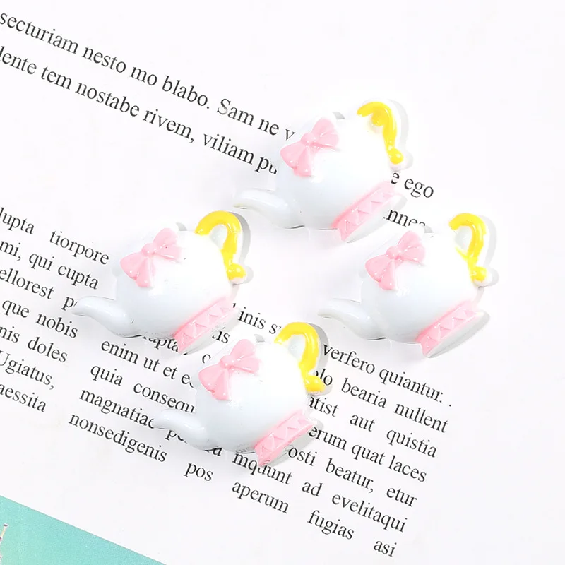 

20 шт. мультяшный чайник с плоской задней стороной, кабошон, украшения, чехол для телефона, украшение «сделай сам», скрапбукинг, банты для вол...