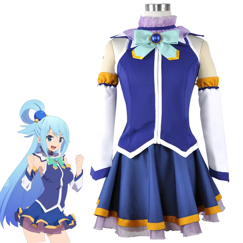 6 шт./компл. KonoSuba благословение Бога на этот чудесный мир Aqua Топы платье униформа