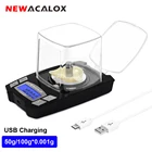 Цифровые электронные весы NEWACALOX, точные весы для ювелирных изделий и лабораторий с зарядкой от USB, 100 г50 г x 0,001 г