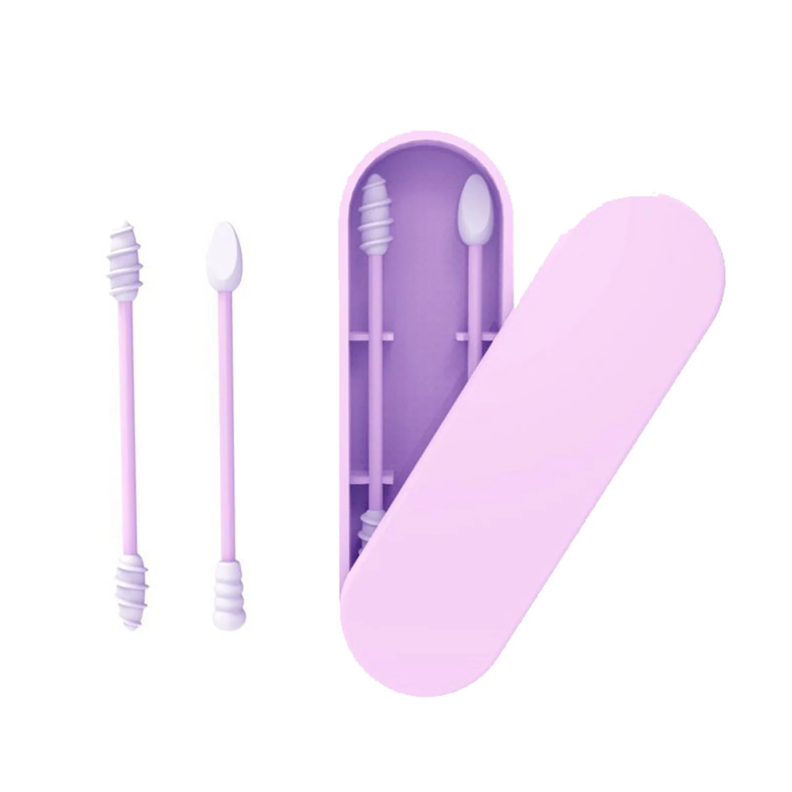 

2 шт Силиконовые ватные тампоны палочки очищаемые ушные силиконовые ватные тампоны портативные ватные тампоны палочки для чистки ушей маки...