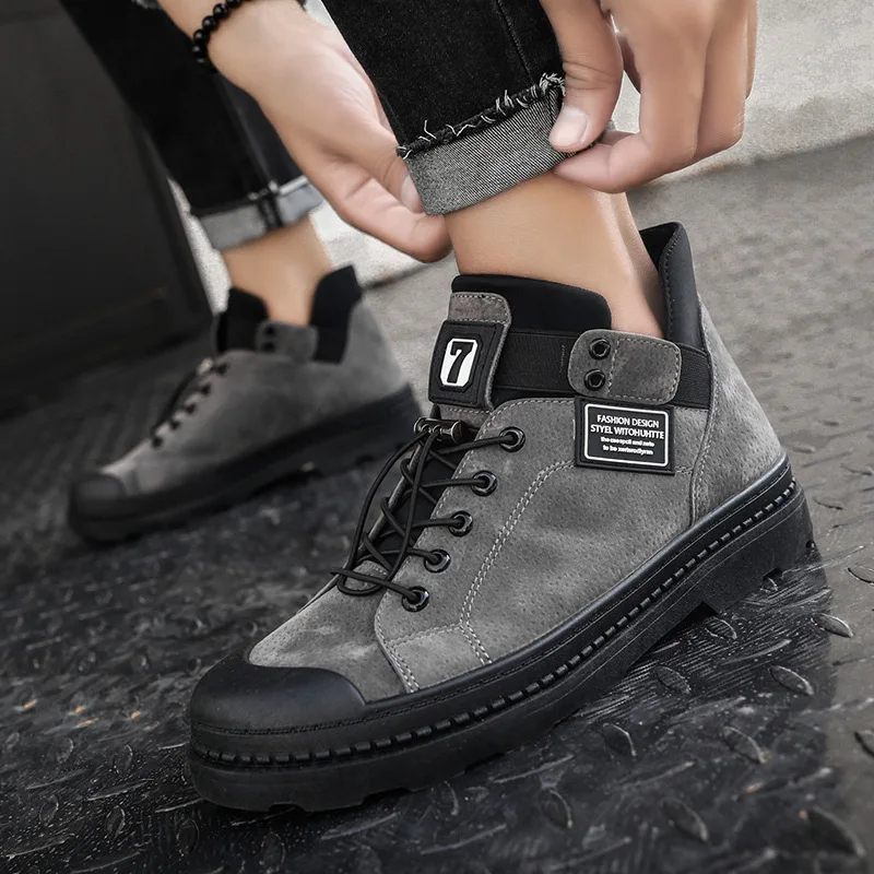 

Men's Faux Fur Winter Boots Warm Casual Waterproof Shoes Plus Velvet Warm Casual All-match Martin Boots Cotton Shoes