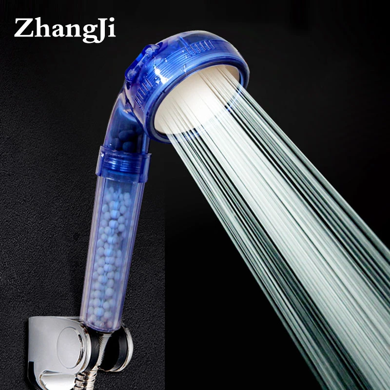 

ZhangJi 3 Modes Adjustable Round Shower Head High Pressure Anion Filter SPA Shower Water Saving Handhold ShowerHead ABS Plastic