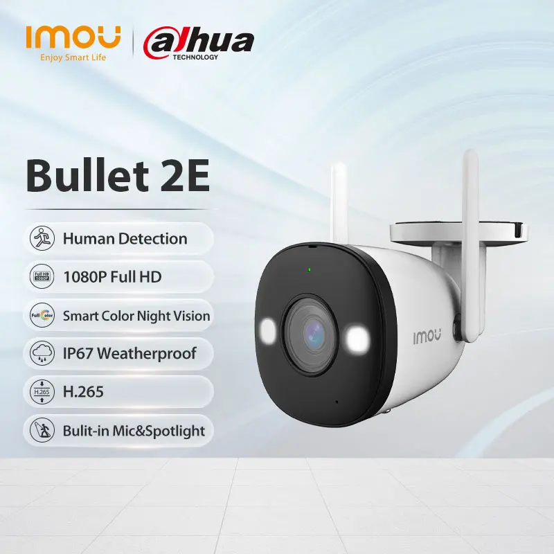Dahua imou Bullet 2E уличная IP камера видеонаблюдения 1080p H.265 ночное видение Smart Color
