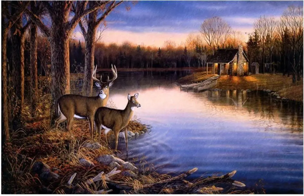 

Custom photo wallpaper 3d murals wallpaper for walls 3 d European style hand painted forest deer landscape mural wall decoration
