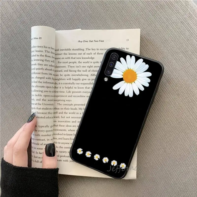

Black White Flower Daisy sun Phone Case For Samsung galaxy S 7 8 9 10 20 edge A 6 10 20 30 50 51 70 note 10 plus Soft Funda