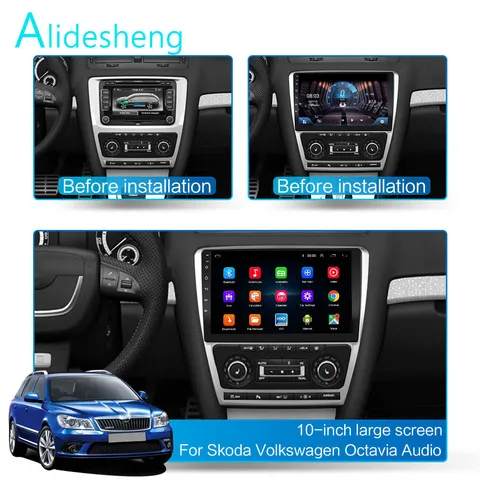 Автомагнитола Carplay с Wi-Fi, 10,1 дюйма, 2din, Android 11, мультимедийный видеоплеер, GPS-навигация для SKODA Octavia 2 A5 2007-2014
