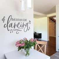 our kitchen is for dancing wall sticker dining room kitchen family love qutoe music wall decal resturant vinyl decor