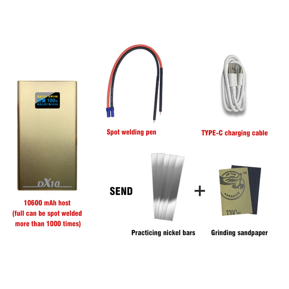 

10600mAh Portable Spot-Welding Machine with Welding Pens OLED Display 20 Gears Delay Adjustable DIY Spot-Welding Set