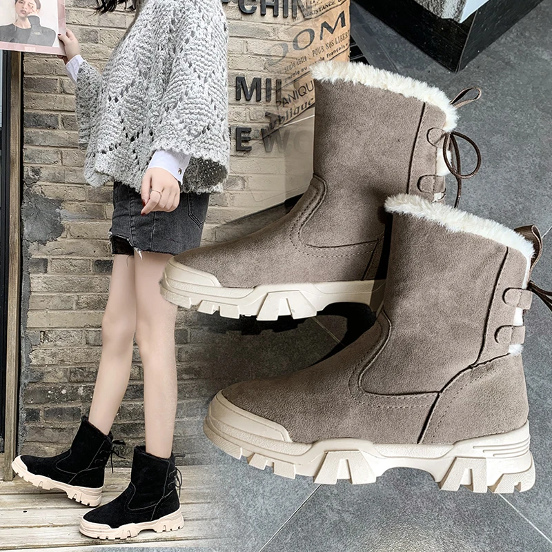

Women Boots Non-slip Waterproof Winter Snow Boots Women Platform Winter Shoes with Thick Fur Boots