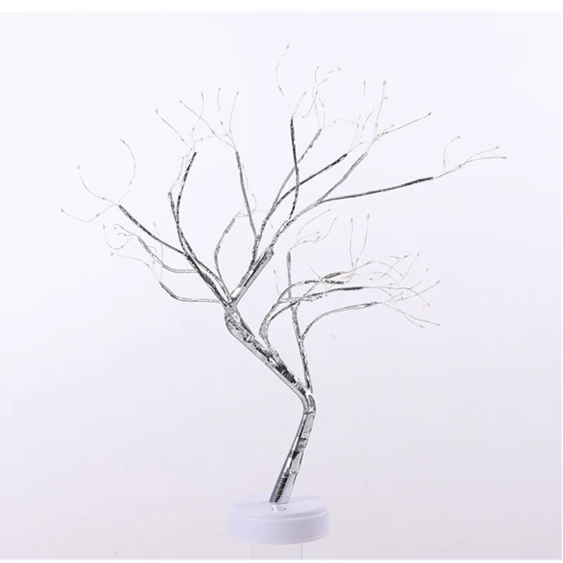 

36/108 Lantern Copper Wire Tree LED Night Light Touch Switch USB Battery Bonsai Gypsophila Lamp Home Party Wedding Decoration