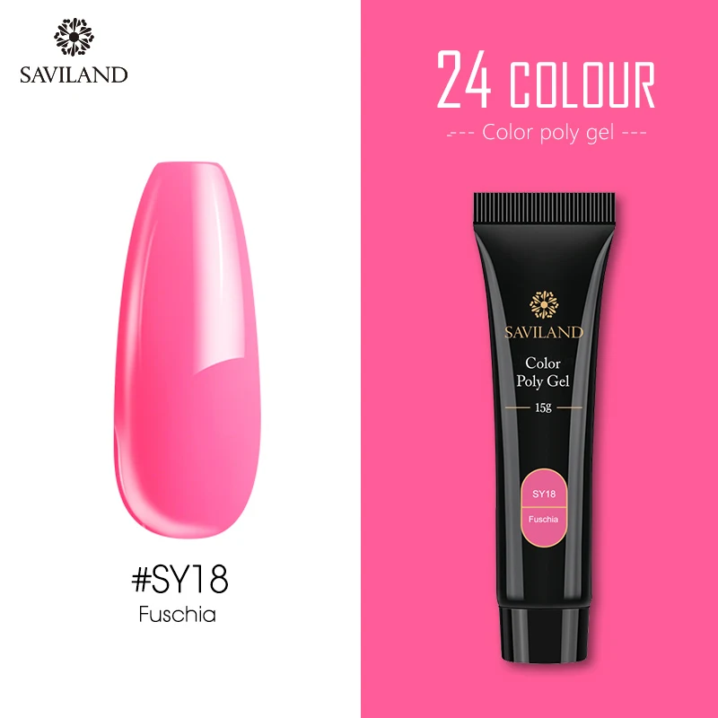 SAVILAND 15g Color Poly Gel Finger Extension 30g Red Blue Yellow Poly Gel Nail Gel Camouflage Soak Off UV Hard Fast Builder Gel - Цвет: 15G SY18