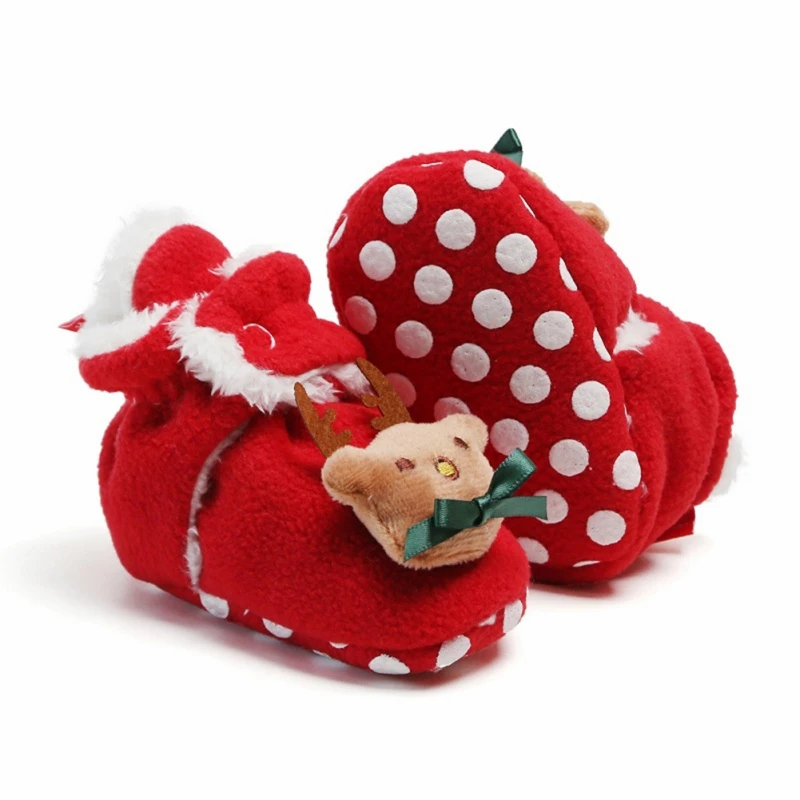 

New Christmas Baby Boy Girl Shoes Baby Boys Girls Winter Warm Santa Claus First Walkers Cute Xmas Baby Boots