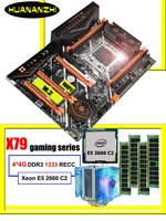 huananzhi x79 deluxe motherboard set processor xeon e5 2660 c2 with cooler big brand ram 16g44g reg ecc computer hardware diy