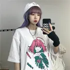 Kawaii милые негабаритных одежда уличная Harajuku женские футболки с рисунком из аниме для молодых девушек; Женские футболки эстетическое поп одежда футболка