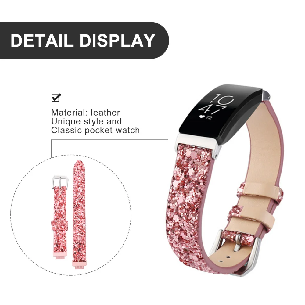 

1 Pc Skin-friendly Watch Band Sequined Watch Strap Compatible for Fitbit Watches