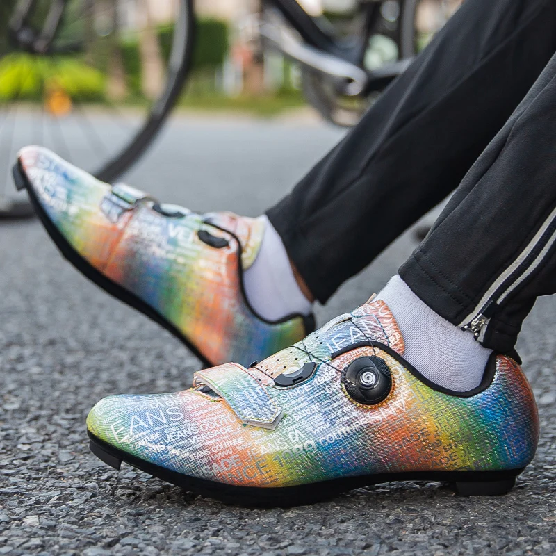 

2020 new Road cycling shoes colorful reflective color changing Professional Mountain Bike Breathable Bicycle Racing Self-Locking