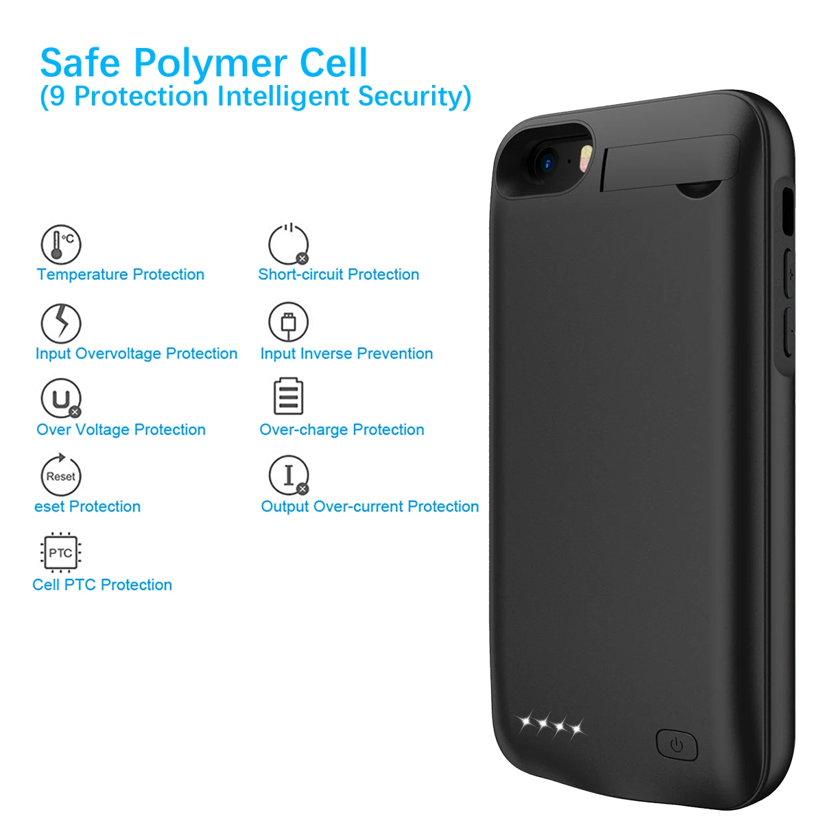 Для iPhone SE 5SE 5 5S за чехол на айфон 4500mAh аккумуляторная Внешняя батарея резервного копирования защитный чехол зарядное устройство крышка с Скрытая скобка