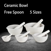 high strength porcelain mash pot mortar mortar medicine bowl ceramic mortar and grinding rod a set of mortar