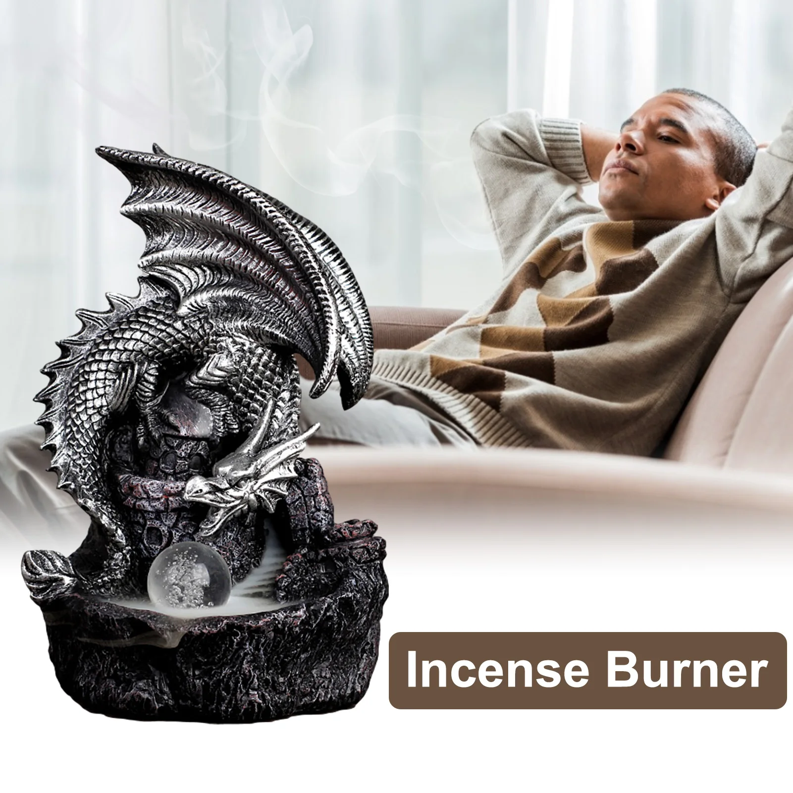 Светящаяся подставка для благовоний в виде дракона |