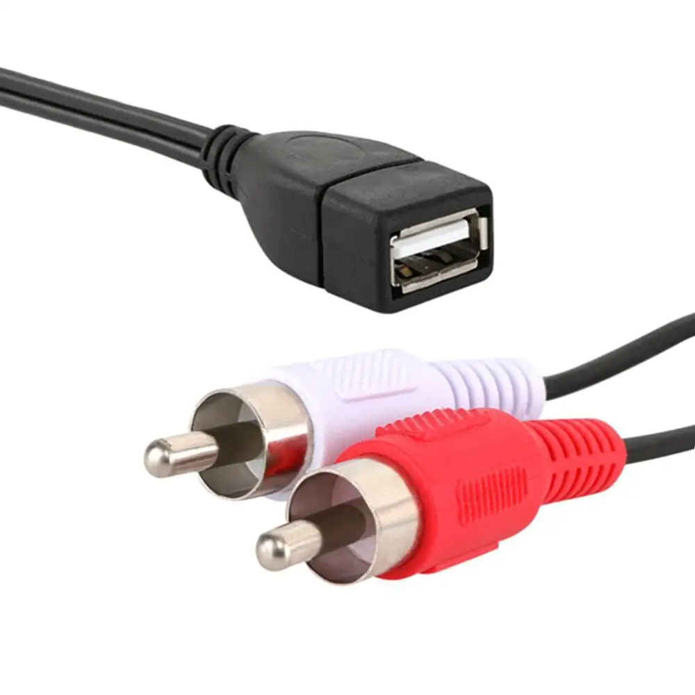 

New Arrival 1.5 m/5 ft USB A female socket to 2RCA male plug audio video extension cable audio adapter audio