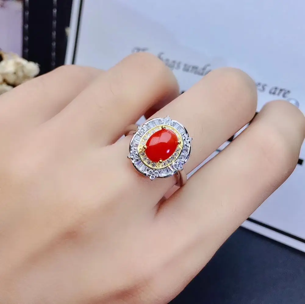 KJJEAXCMY Изящные Ювелирные изделия из натурального красного кораллового