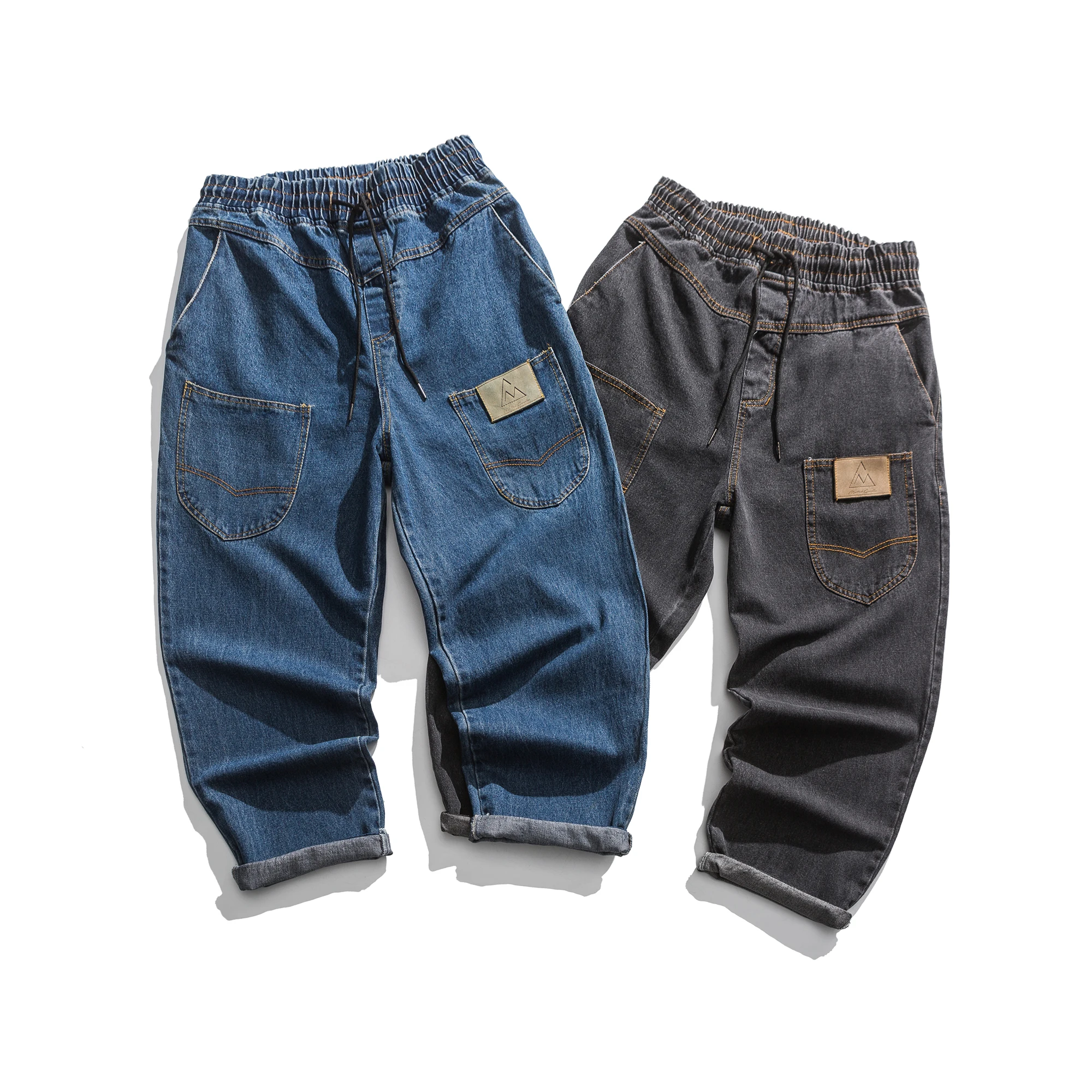 

KB New Men Japanese Fashion Brand Work Top Design Washed Jeans Men Women Cargo Jeans Harlan Trousers Pants Multiple Pocket