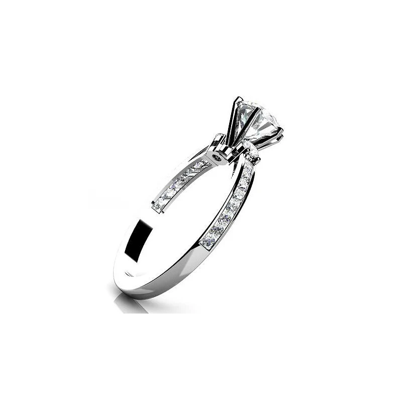 

ANZIW Princess 925 Sterling Silver 6 Prongs Anillo de mujeres 1 Carat Sona Round Cut Engagement Wedding Anniversary Rings Gifts
