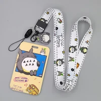 cb988 anime cat lanyard card holder neck strap for key id card cellphone straps badge holder diy hanging rope accessories gifts