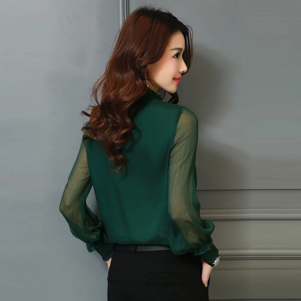 Модная перспективная шифоновая блузка рубашка Повседневная летняя женская